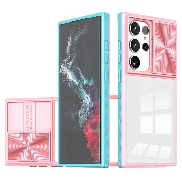 Funda para Samsung Galaxy S25 Ultra de TPU + PC transparente - Rosa / Cian