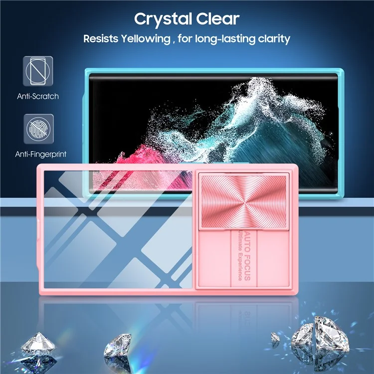 Funda para Samsung Galaxy S25 Ultra de TPU + PC transparente - Rosa / Cian