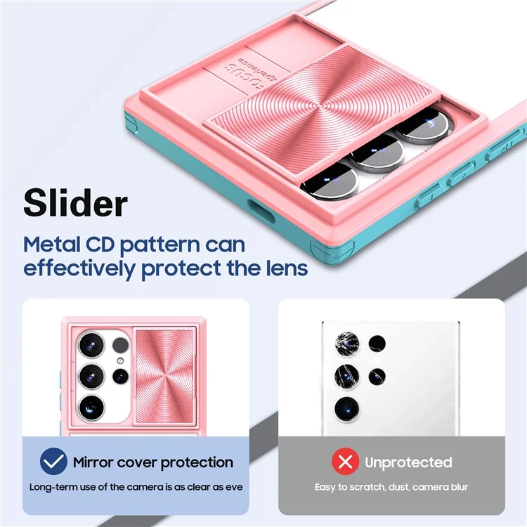 Funda para Samsung Galaxy S25 Ultra de TPU + PC transparente - Rosa / Cian