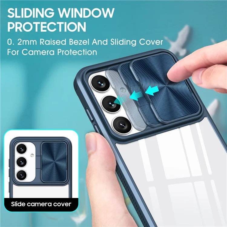 Для чехла Samsung Galaxy S25+ TPU + PC Clear Phone Cover - Темно-синий