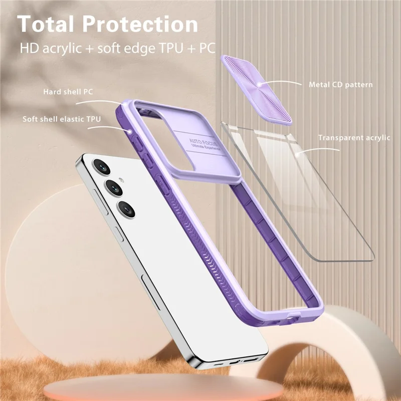 For Samsung Galaxy S25+ Case TPU + PC Clear Phone Cover - Purple