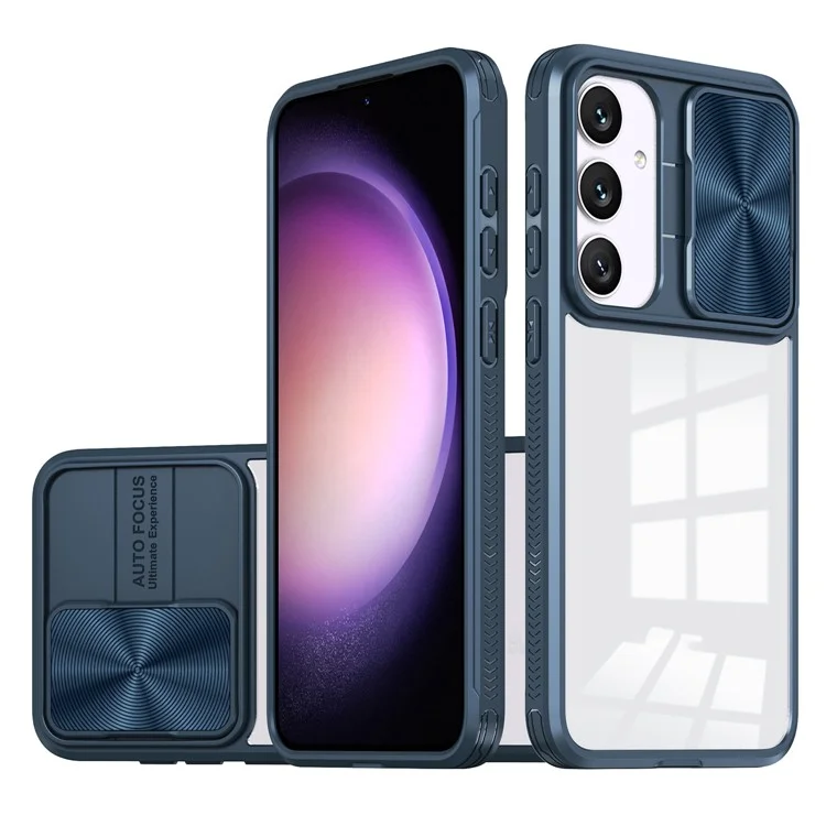 Для Samsung Galaxy S25 чехол TPU + PC прозрачный чехол для телефона - темно-синий
