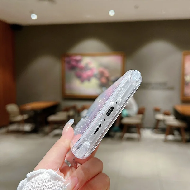 For Samsung Galaxy S25 Case Glitter Design PC + TPU Shockproof Phone Cover - Pink