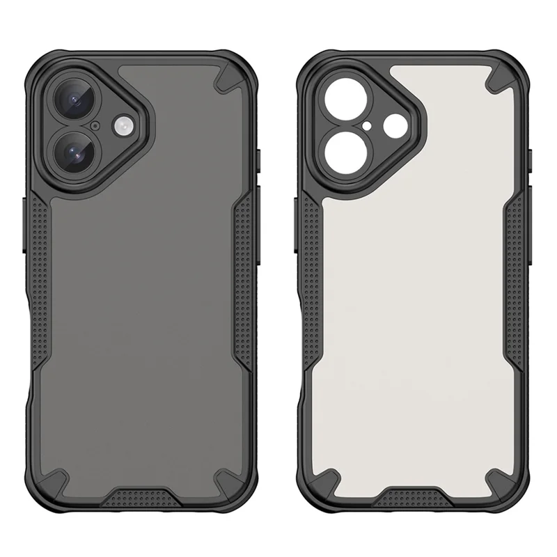 Coque antichoc WANLONFENG MFFJ Series pour iPhone 16 Plus avec film de protection d'écran - Noir