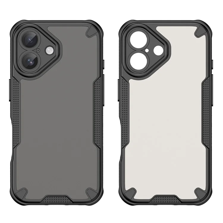 FUNDA PARA IPHONE 16 SERIE MFFJ DE WANLONFENG, ANTI-CAÍDAS, CUBIERTA TRASERA DE TPU CON PELÍCULA DE PANTALLA - NEGRO