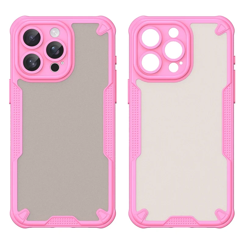 WANLONFENG MFFJ Series For iPhone 14 Pro Max Case Anti Drop TPU Phone Back Cover with Screen Film - Pink