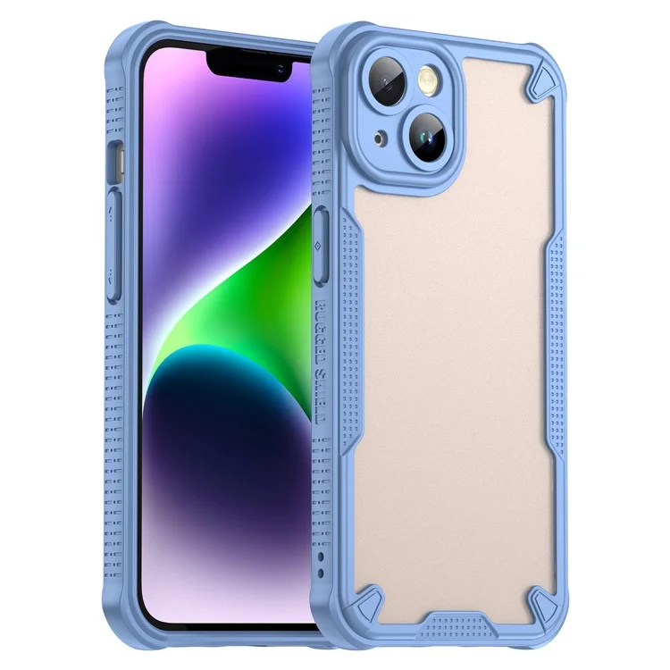 WANLONFENG MFFJ Series For iPhone 14 Case Anti Drop TPU Phone Back Cover with Screen Film - Blue