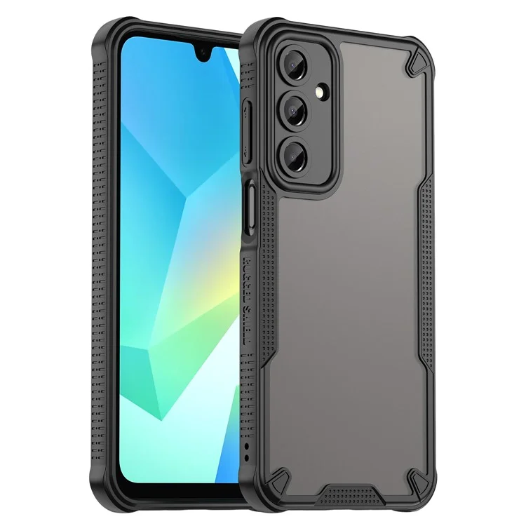 Custodia TPU della serie WANLONFENG MFFJ per Samsung Galaxy A16 5G / A16 4G, cover posteriore anti-caduta con pellicola protettiva per lo schermo - Nero