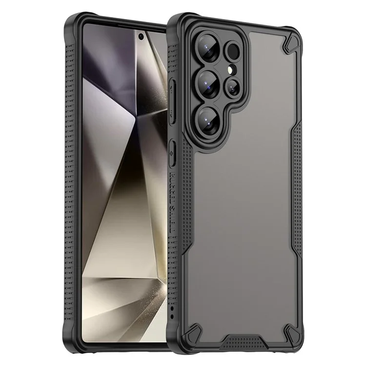 Étui pour Samsung Galaxy S24 Ultra de la série WANLONFENG MFFJ, anti-chute, en TPU, avec film de protection d'écran - Noir