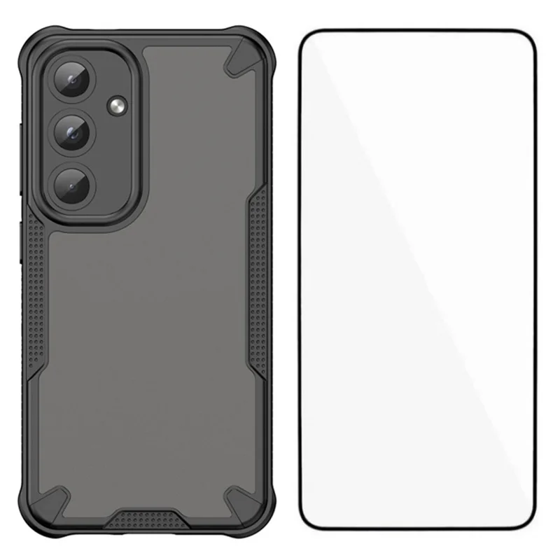 ЧЕХОЛ ДЛЯ SAMSUNG GALAXY S24 FE СЕРИИ MFFJ WANLONFENG, ПРОТИВОУДАРНЫЙ, ИЗ ТПУ, С ПЛЕНКОЙ ДЛЯ ЭКРАНА - ЧЕРНЫЙ