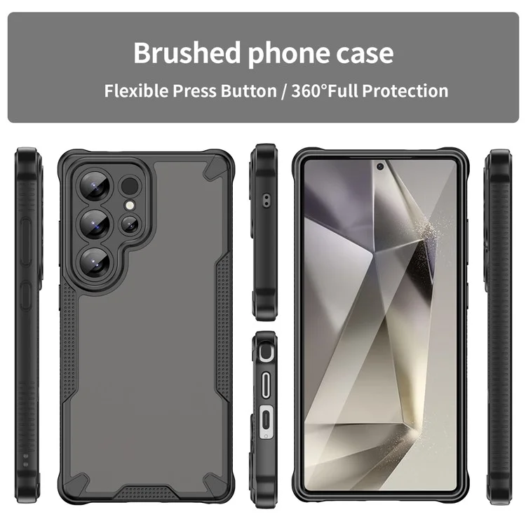 Étui pour Samsung Galaxy S23 Ultra de la série WANLONFENG MFFJ, anti-chute, en TPU, avec film de protection d'écran - Noir