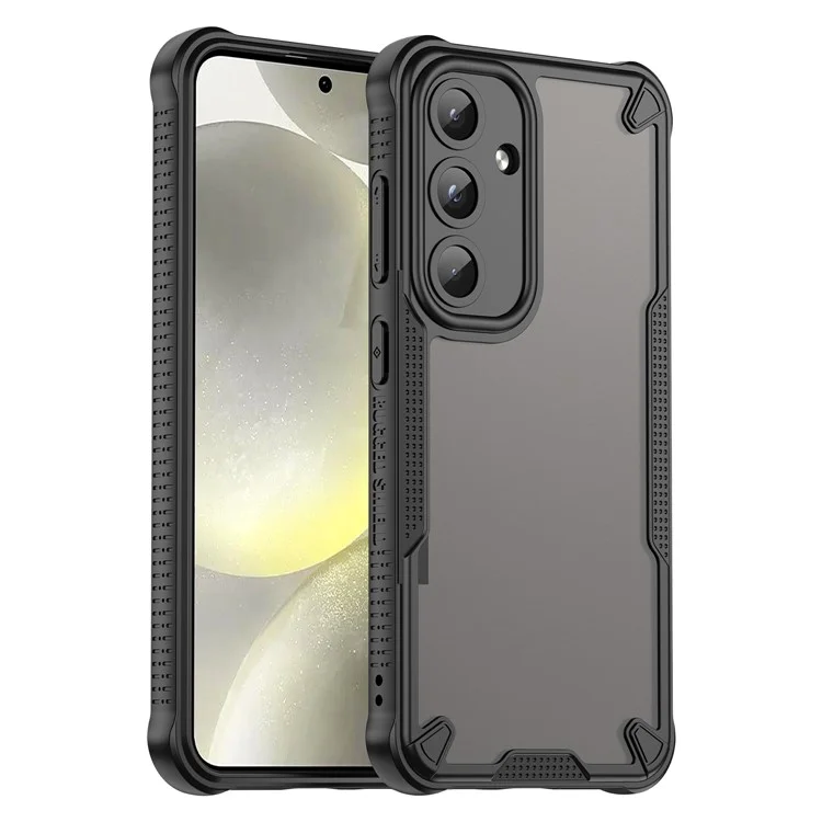 WANLONFENG MFFJ-Serie für Samsung Galaxy S25 Hülle Anti-Drop TPU Handy-Rückseite mit Bildschirmfolie - Schwarz