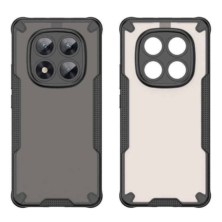 WANLONFENG MFFJ-Serie für Xiaomi Redmi Note 14 Pro 5G Hülle, stoßfeste TPU-Rückseite mit Bildschirmschutzfolie - Schwarz