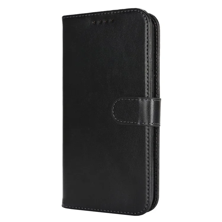Capa para iPhone 16 Pro Caso R61 Textura Carteira Couro Flip Phone Cover - Preto
