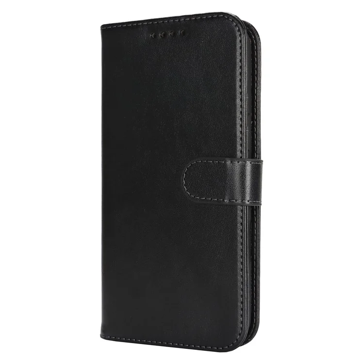 Funda para iPhone 16 R61 Textura Billetera de Cuero Flip Phone Cover - Negro