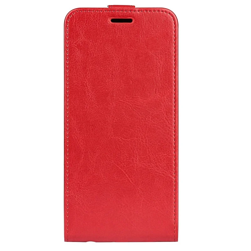 For iPhone 17e / 16e Case with Card Slots Vertical Flip Leather Phone Cover - Red