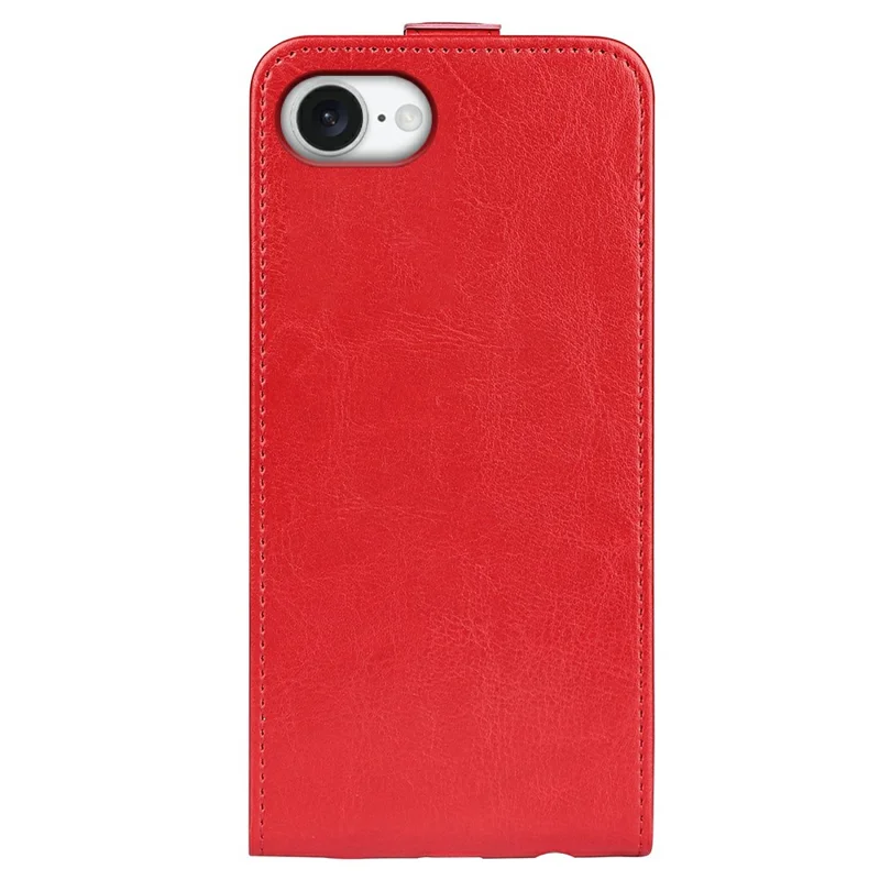For iPhone 17e / 16e Case with Card Slots Vertical Flip Leather Phone Cover - Red