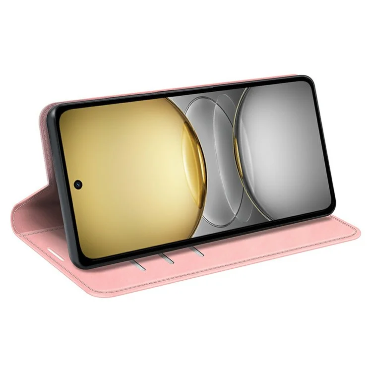 Étui pour Realme C75 Peau tactile Portefeuille en cuir Housse de téléphone - Rose