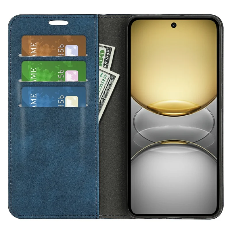For Realme C75 4G Case Skin Touch Leather Wallet Phone Cover - Blue