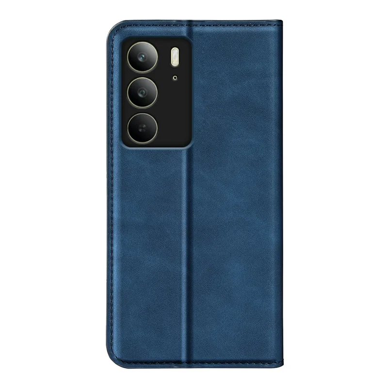 For Realme C75 4G Case Skin Touch Leather Wallet Phone Cover - Blue