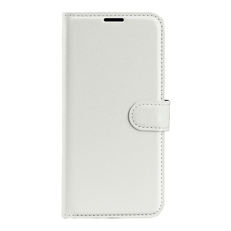 Für ZTE Blade V70 Hülle Litchi-Textur stoßfeste Leder-Wallet-Handyhülle - Weiß