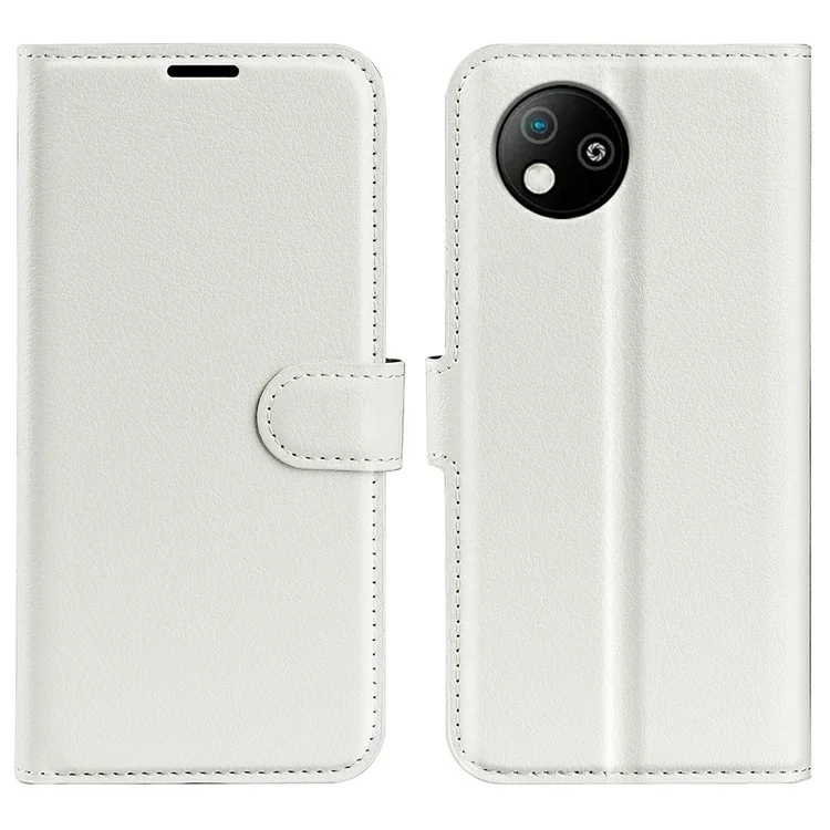 Custodia per ZTE Blade A35 Lite, texture a lisca di pesce, antiurto, portafoglio in pelle, cover per telefono - Bianco