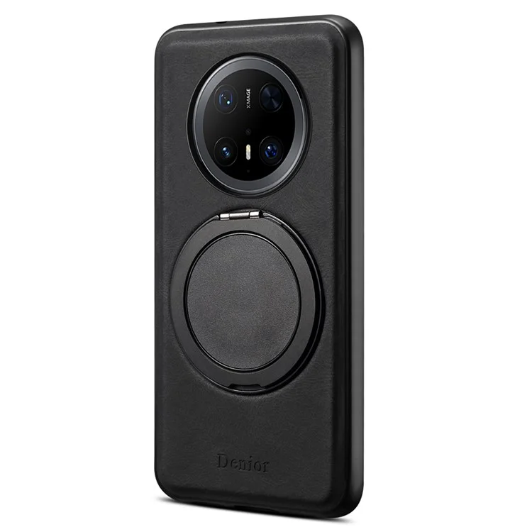 Custodia magnetica con supporto rotante in pelle PC TPU per Huawei Mate 70 Pro / Mate 70 Pro+ - Nero