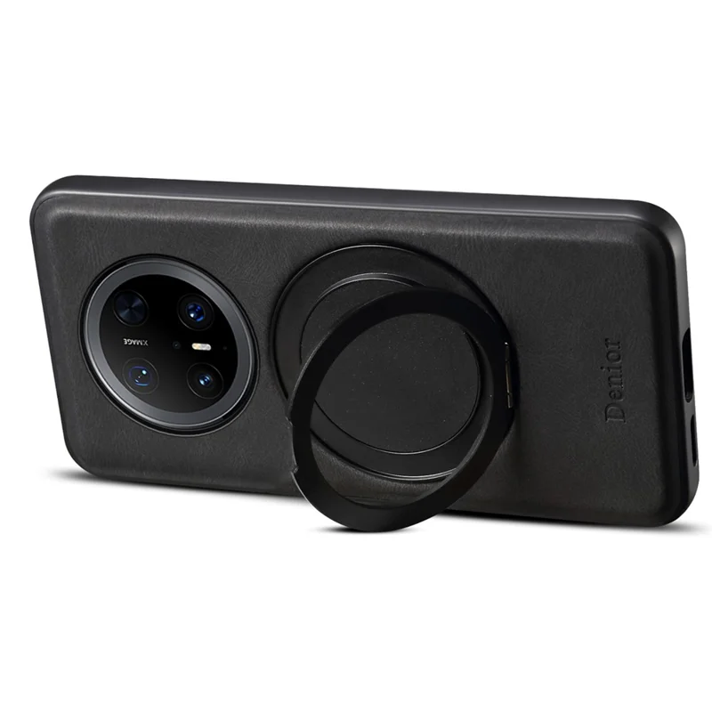 Custodia magnetica con supporto rotante in pelle PC TPU per Huawei Mate 70 Pro / Mate 70 Pro+ - Nero