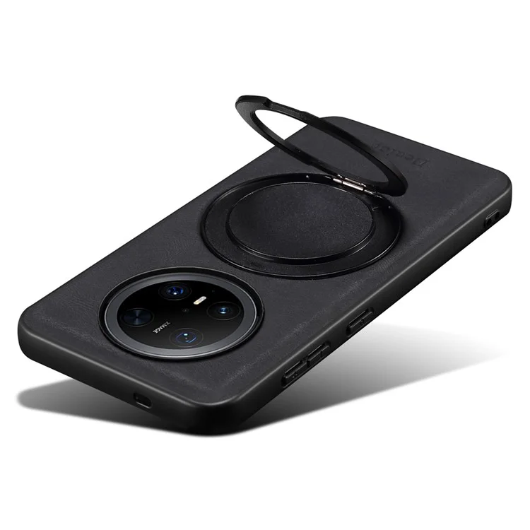 Custodia magnetica con supporto rotante in pelle PC TPU per Huawei Mate 70 Pro / Mate 70 Pro+ - Nero