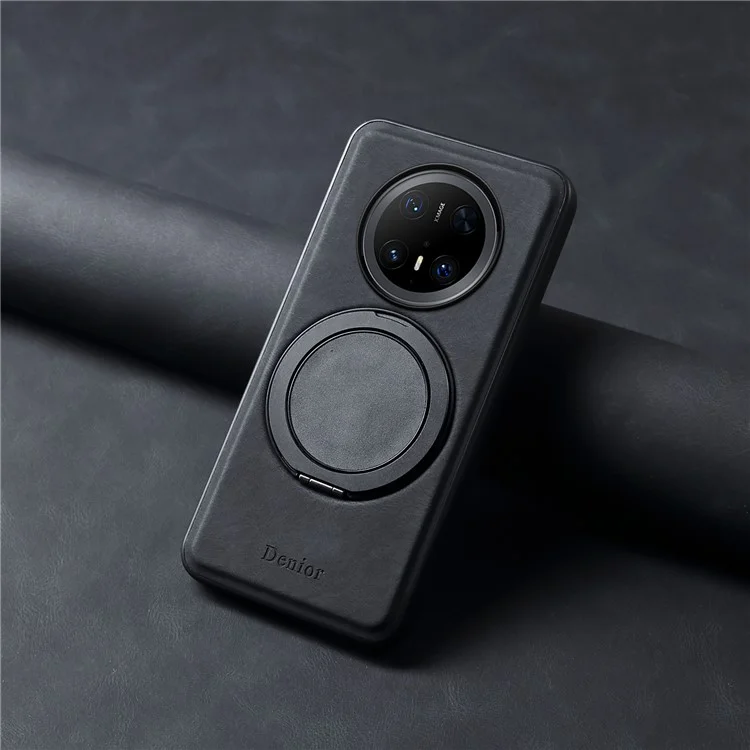 Custodia magnetica con supporto rotante in pelle PC TPU per Huawei Mate 70 Pro / Mate 70 Pro+ - Nero
