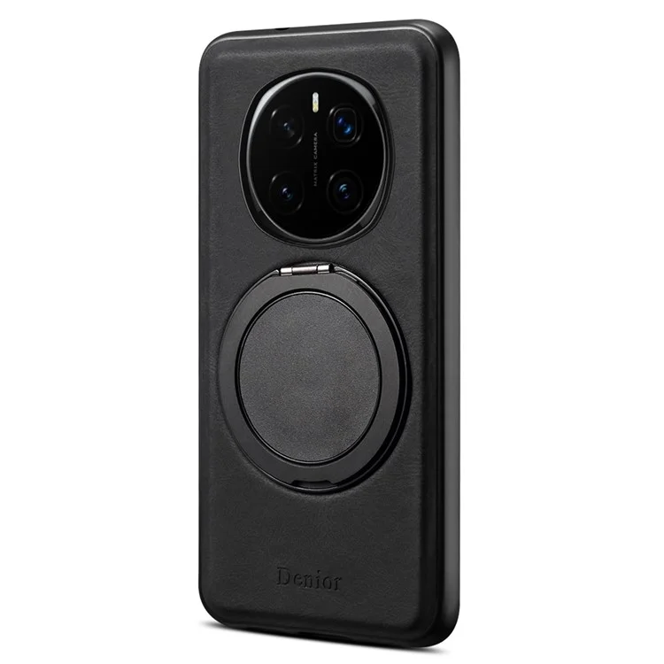 DENIOR A14 For Honor Magic7 Pro 5G Custodia magnetica Supporto rotante in pelle PC TPU Cover per telefono - Nero