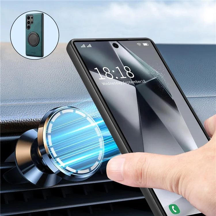 ЧЕХОЛ С МАГНИТНОЙ КРЫШКОЙ И ПОДСТАВКОЙ ДЛЯ SAMSUNG GALAXY S24 ULTRA - СИНИЙ