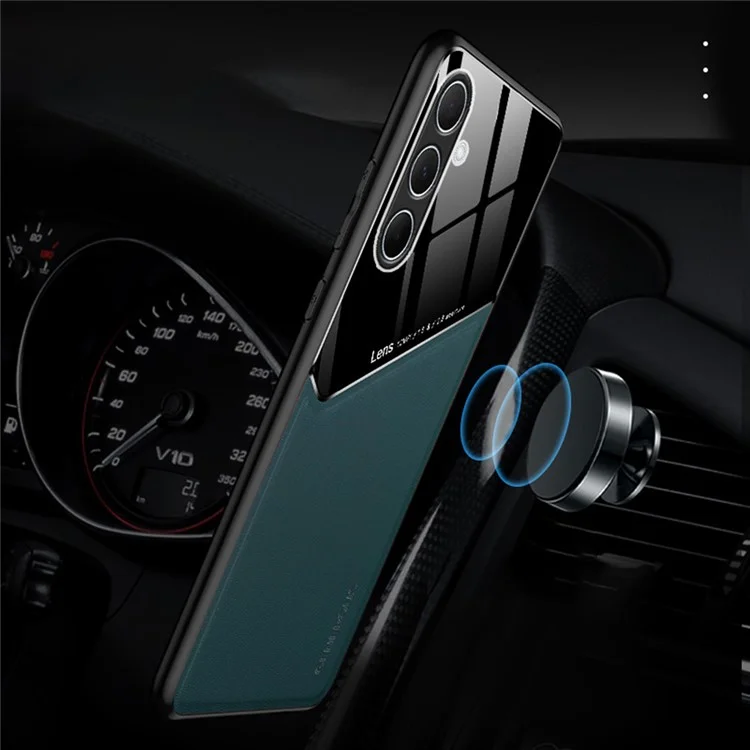 Custodia in pelle per Samsung Galaxy A36 5G, rivestimento in PC+TPU - Verde