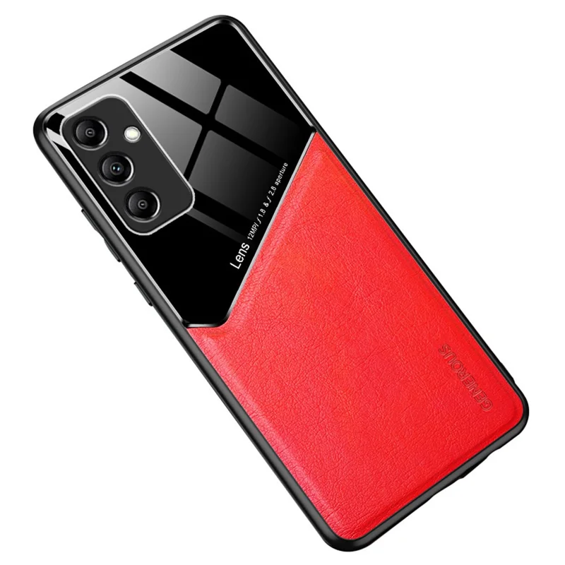 Funda para Samsung Galaxy S25 con revestimiento de cuero PC+TPU - Roja