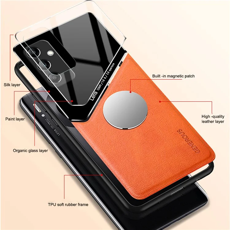 Funda para Samsung Galaxy S25 con revestimiento de cuero PC+TPU - Roja