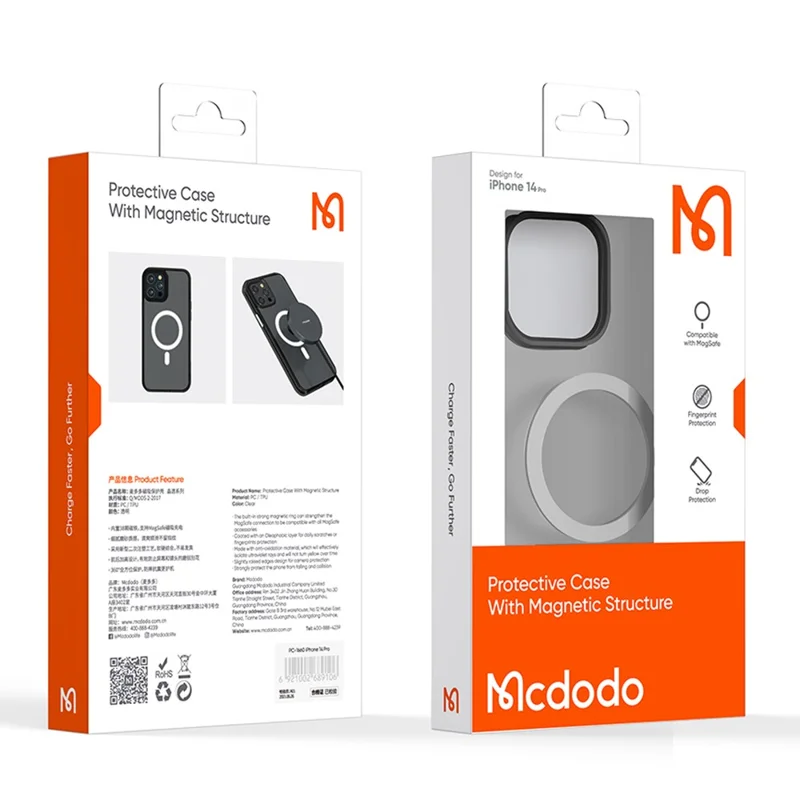 MCDODO PC-3101 MDD Magnetic Phone Case for iPhone 14 Plus, Drop-proof Matte Protective Cover Compatible with MagSafe