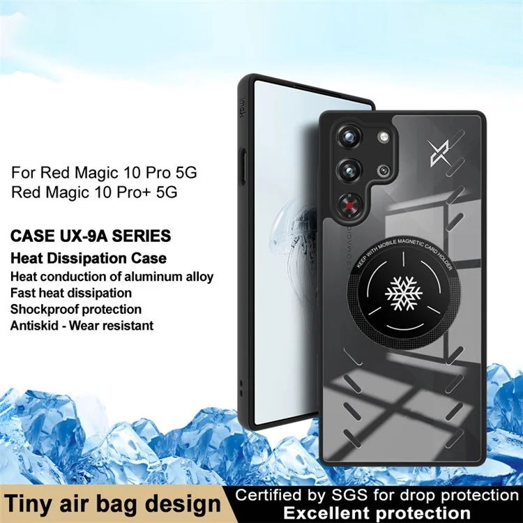 Coque de protection transparente pour ZTE nubia Red Magic 10 Pro 5G / 10 Pro+ 5G, en PC et TPU avec dissipation de chaleur.