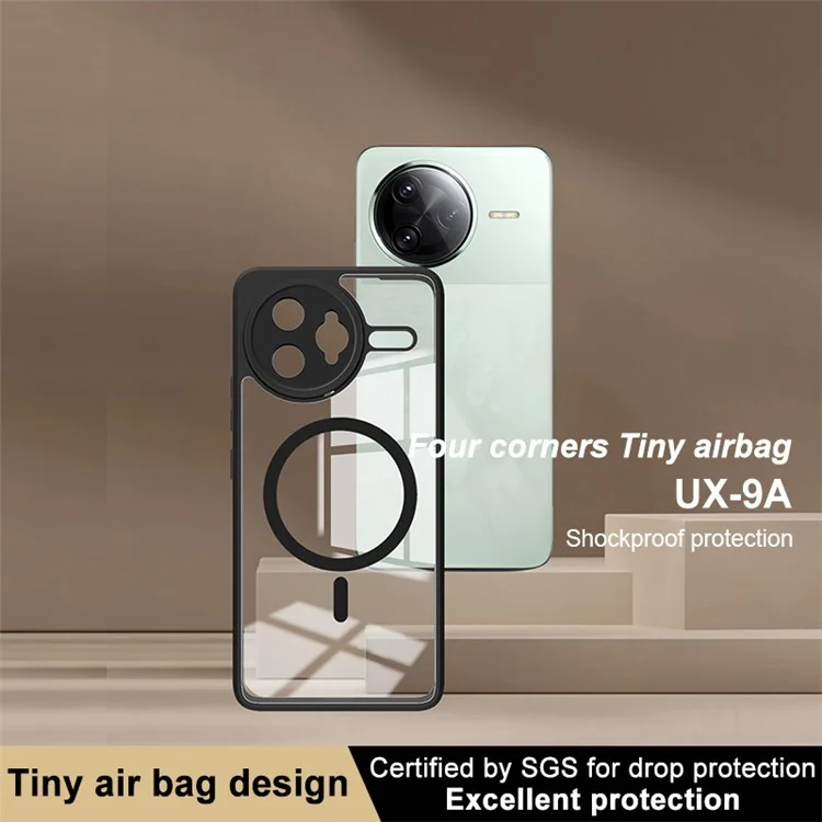 Coque transparente IMAK UX-9A compatible avec Xiaomi Redmi K80 Pro 5G, compatible avec MagSafe, avec mini airbag en PC TPU
