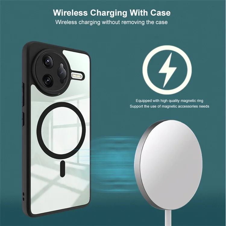 Coque transparente IMAK UX-9A compatible avec Xiaomi Redmi K80 Pro 5G, compatible avec MagSafe, avec mini airbag en PC TPU