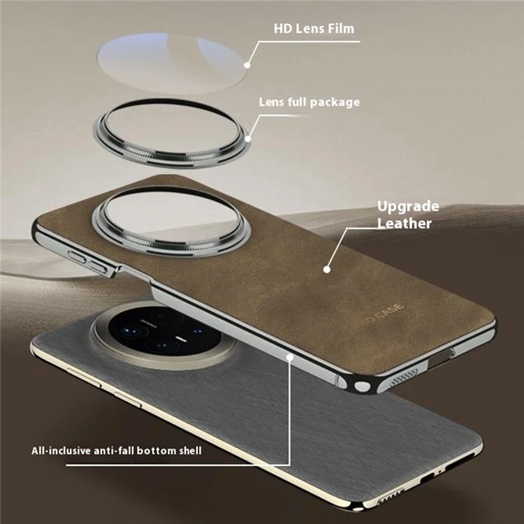 Coque pour Huawei Mate 70 Pro / 70 Pro+ compatible avec MagSafe, électroplaquée en PU + TPU + PC - Marron mat