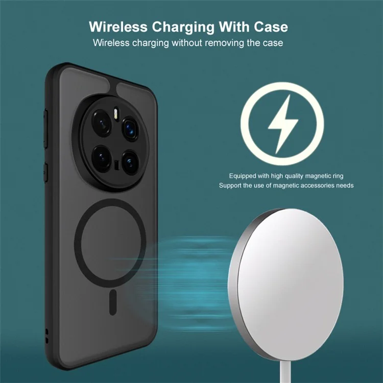 Coque de téléphone IMAK UX-9B compatible avec Honor Magic7 Pro 5G, avec support de charge MagSafe, en PC et TPU mat.