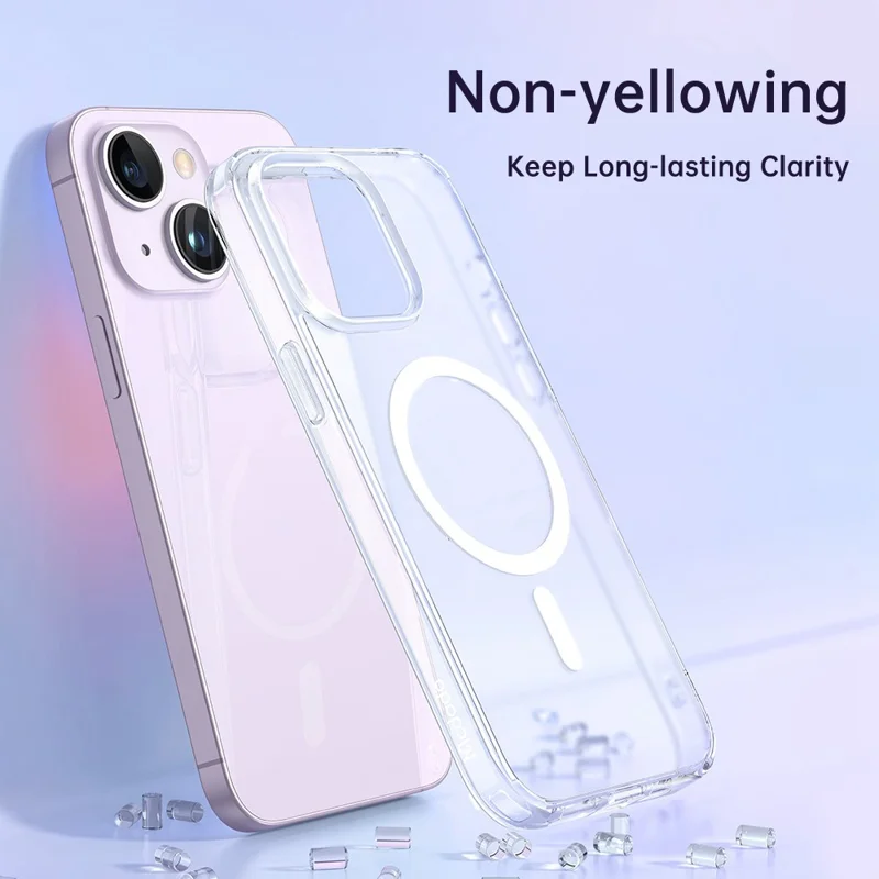 MCDODO PC-3090 MDD PC + TPU Phone Case for iPhone 14, Matte Transparent Protective Cover Compatible with MagSafe