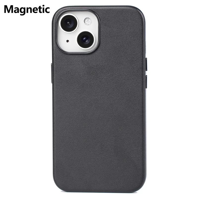 Achat en gros de coques pour iPhone 15 compatibles avec MagSafe, en PU + PC - Noir