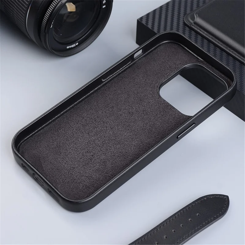 Acquisto all'ingrosso per custodia iPhone 14 Pro compatibile con MagSafe in PU + copertura posteriore del telefono in PC - Nero