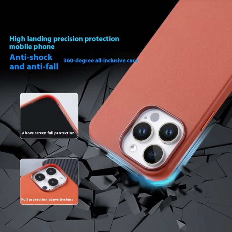 Acquisto all'ingrosso per custodia iPhone 14 Pro compatibile con MagSafe in PU + copertura posteriore del telefono in PC - Nero