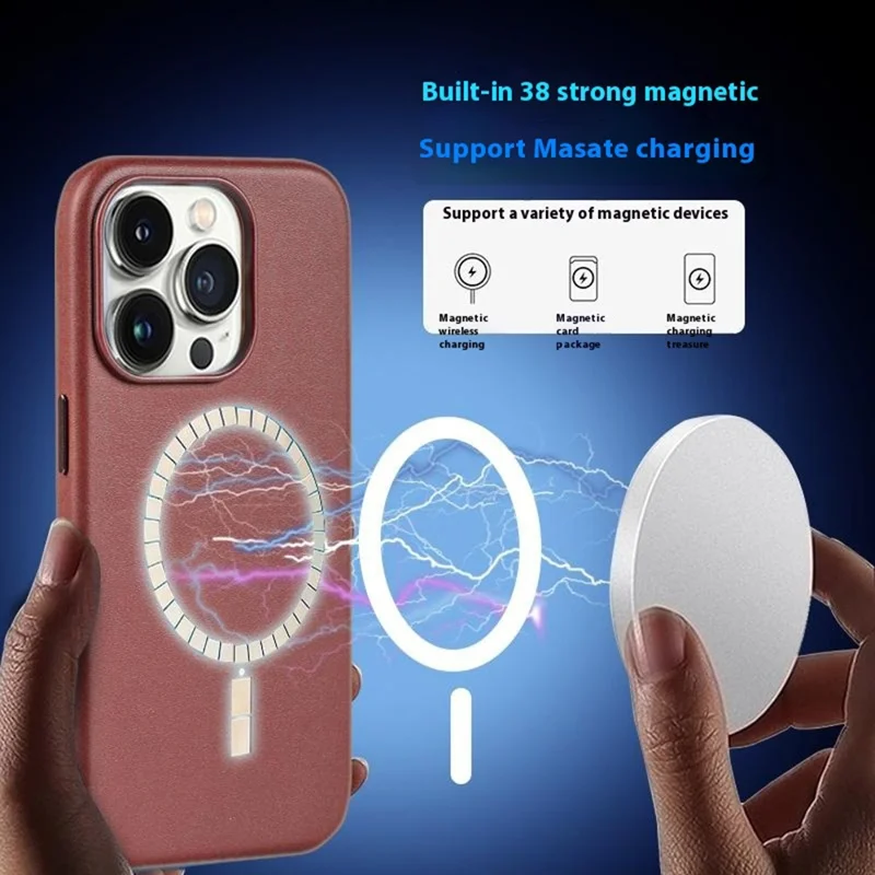 Bulk Purchasing For iPhone 14 Pro Case Compatible with MagSafe PU + PC Phone Back Cover - Orange