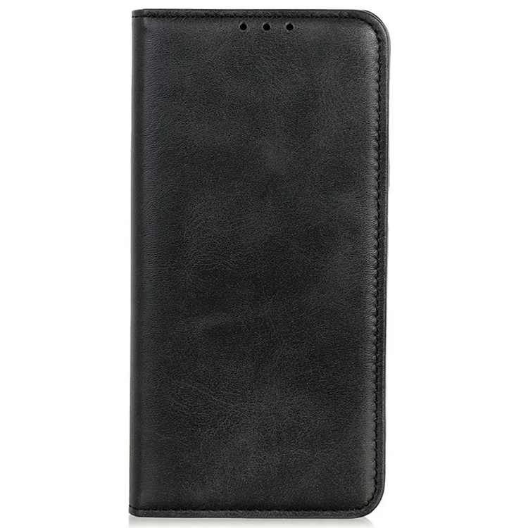 Для Motorola Moto G15 4G Чехол из разделенной кожи Flip Wallet Phone Cover - черный