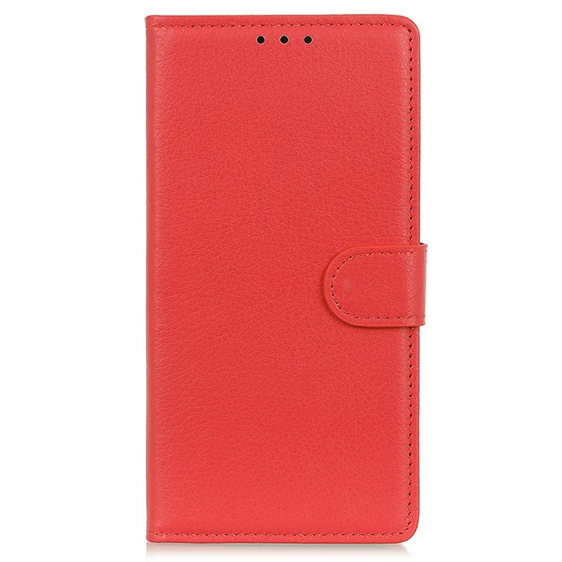 For Motorola Moto G17 Power 4G / G17 4G / G15 4G / G15 Power 4G Wallet Case PU Leather Phone Cover Litchi Texture - Red