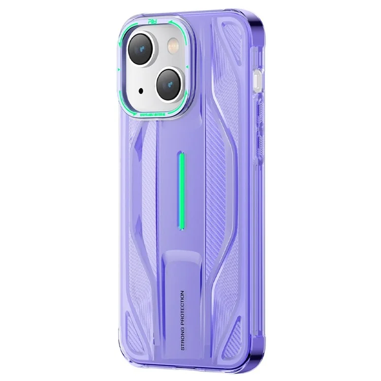 PQY Supercar Series Mobile Phone Case for iPhone 14 Drop Protection Airbag Design TPU Phone Protective Cover - Purple