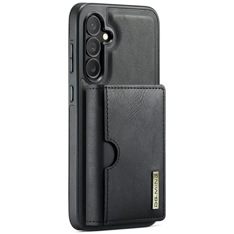 Funda para Samsung Galaxy S24 FE de la serie M6 de DG.MING, cartera magnética de PU + PC + TPU - Negro